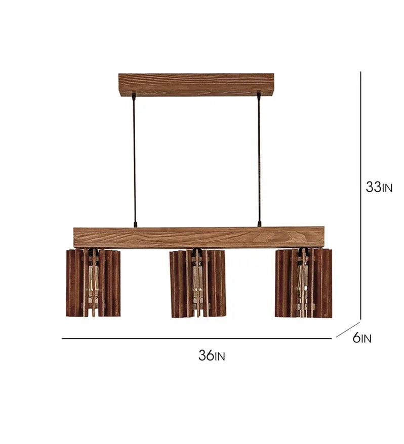 Ventus Brown Wooden Series Pendant Light