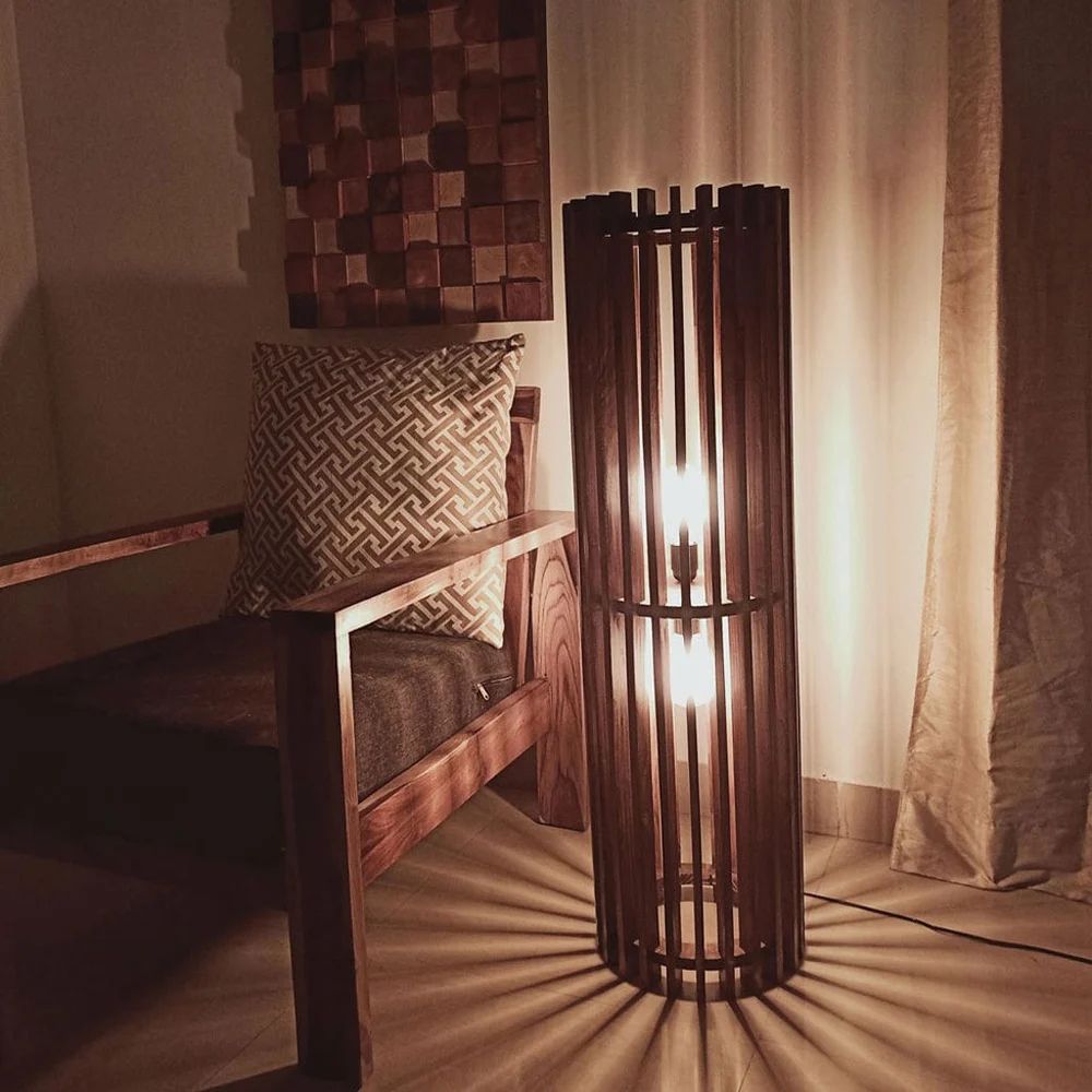 Ventus Duo Wooden Floor Lamp - ArtyCraftz.com