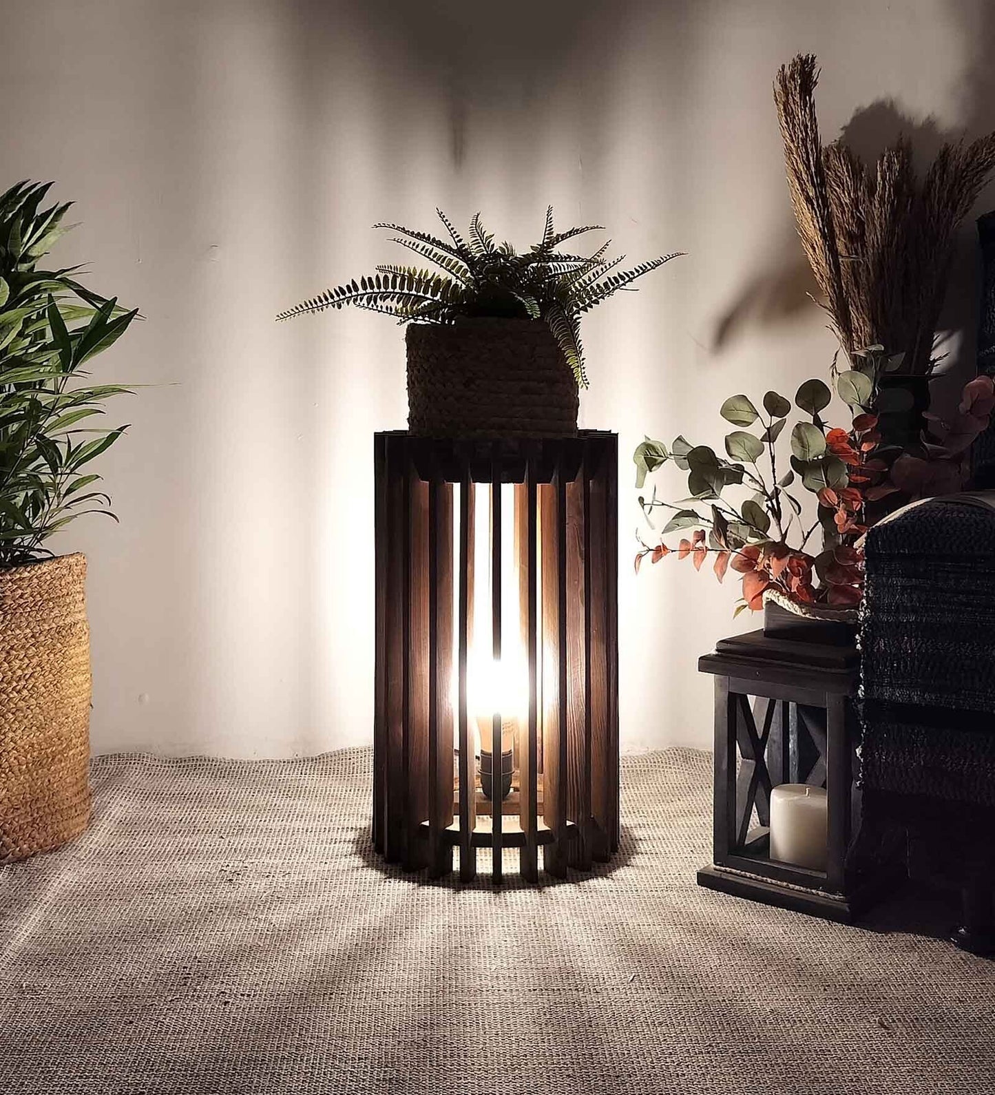 Ventus Sidekick Wooden Floor Lamp with Base - ArtyCraftz.com