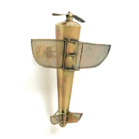 Handcrafted Metal Airplane for Wall Decor