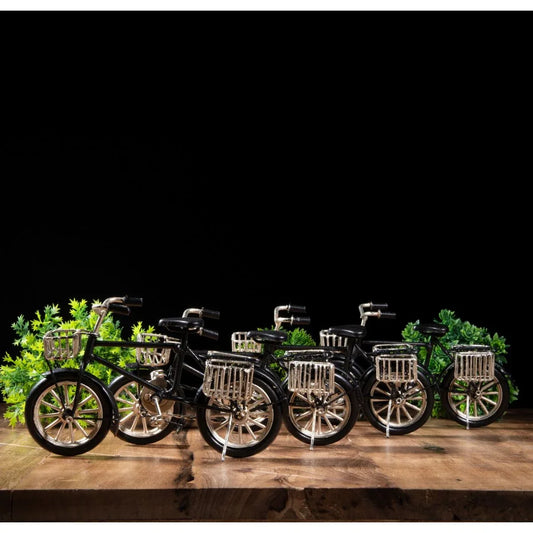 Vintage Retro Bicycle with Side Basket Miniature Showpiece-ArtyCraftz.com