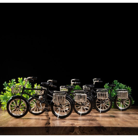 Vintage Retro Bicycle with Side Basket Miniature Showpiece-ArtyCraftz.com