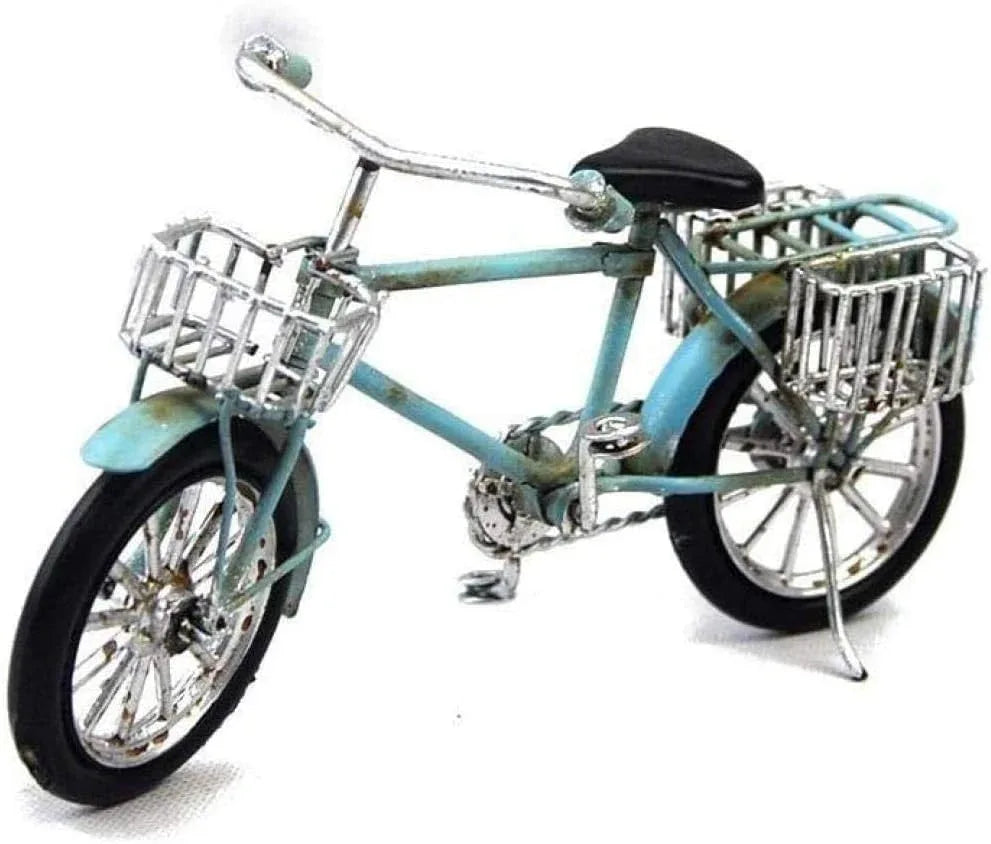 Vintage Retro Bicycle with Side Basket Miniature Showpiece-ArtyCraftz.com