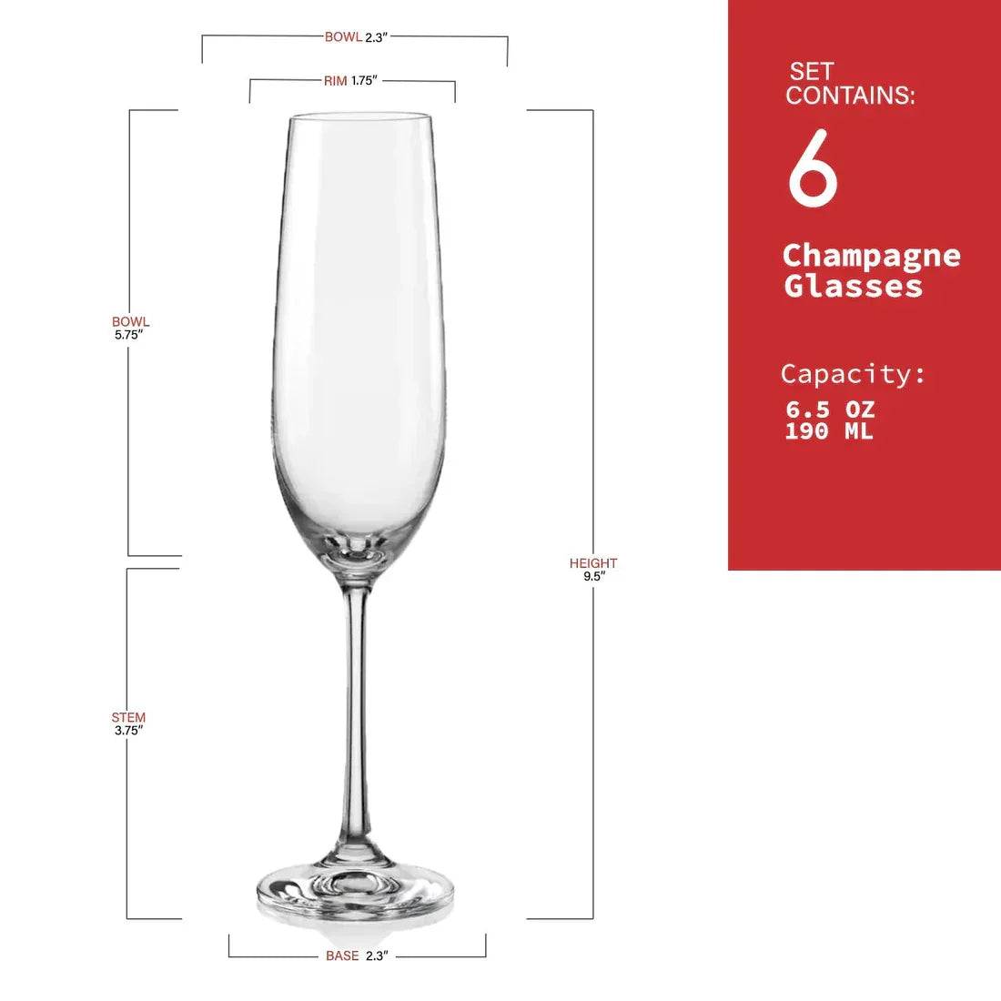 Viola Champagne Flute Glass