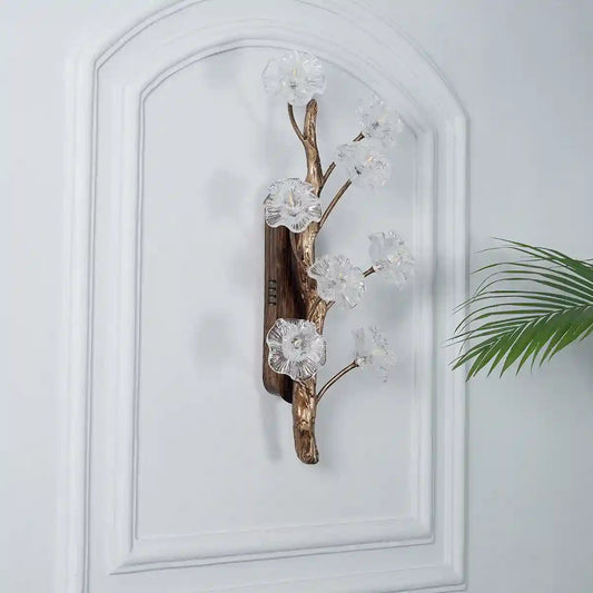 KEPLER 8 LED Wall Light In Antique Brass Finish With Clear Glass-ArtyCraftz.com