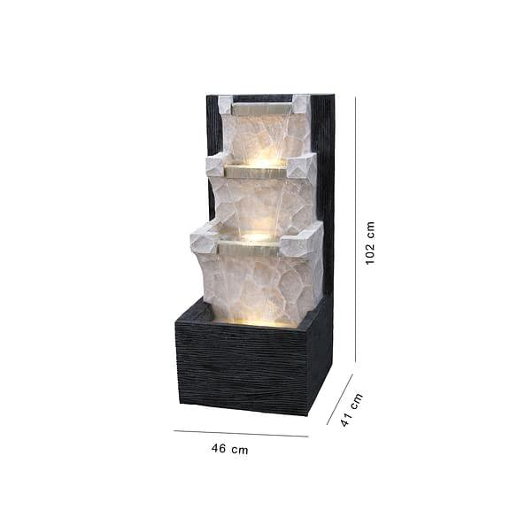 Wall Shape 4 Step Water Fountain with Light with Water Pump- ArtyCraftz.com