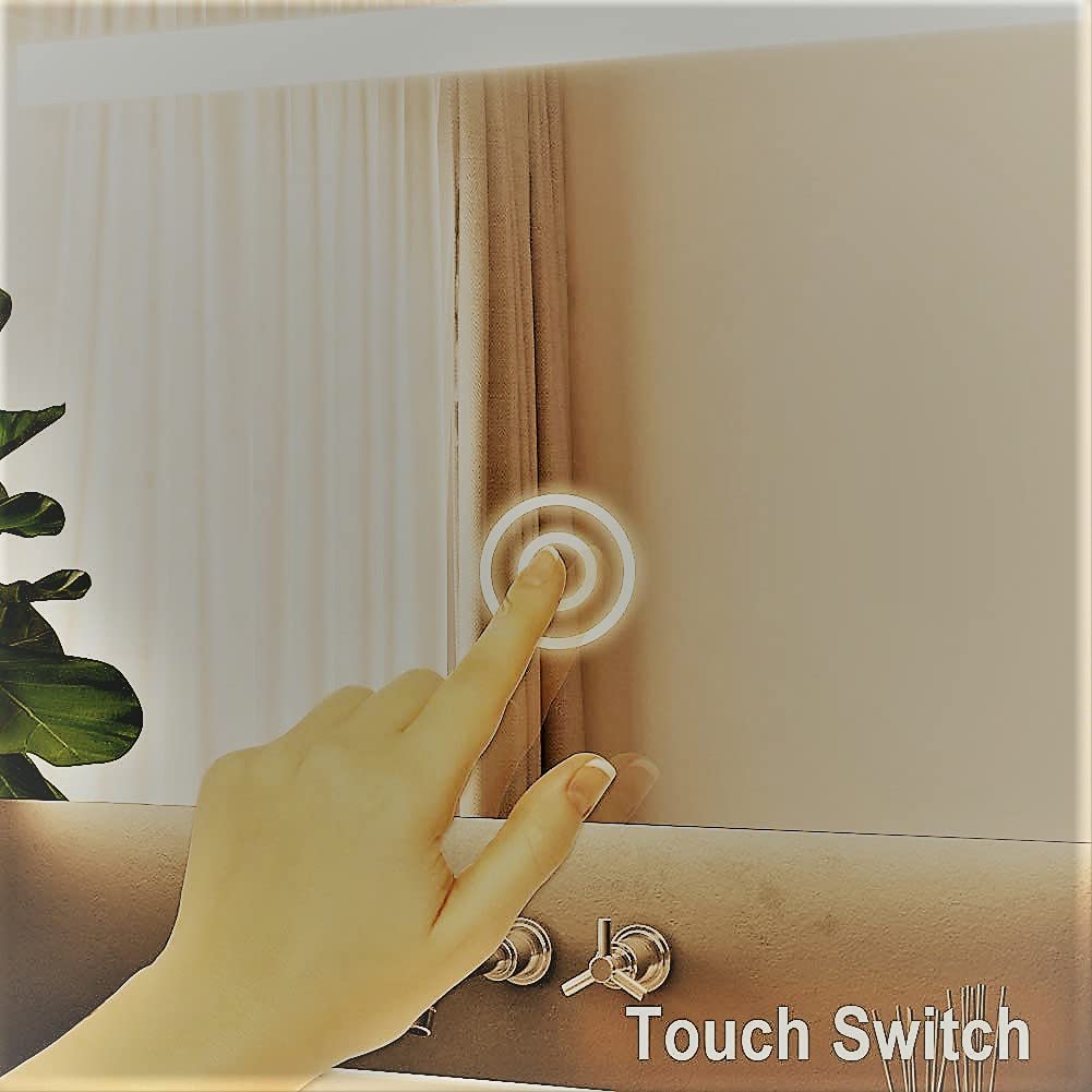 Warm White LED Mirror with Feather Touch Dimmer-ArtyCraftz.com