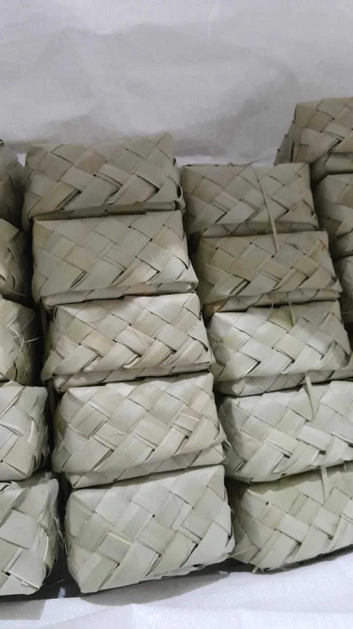 Handcrafted Traditional Palm Leaf Mittai Box (5 pieces)