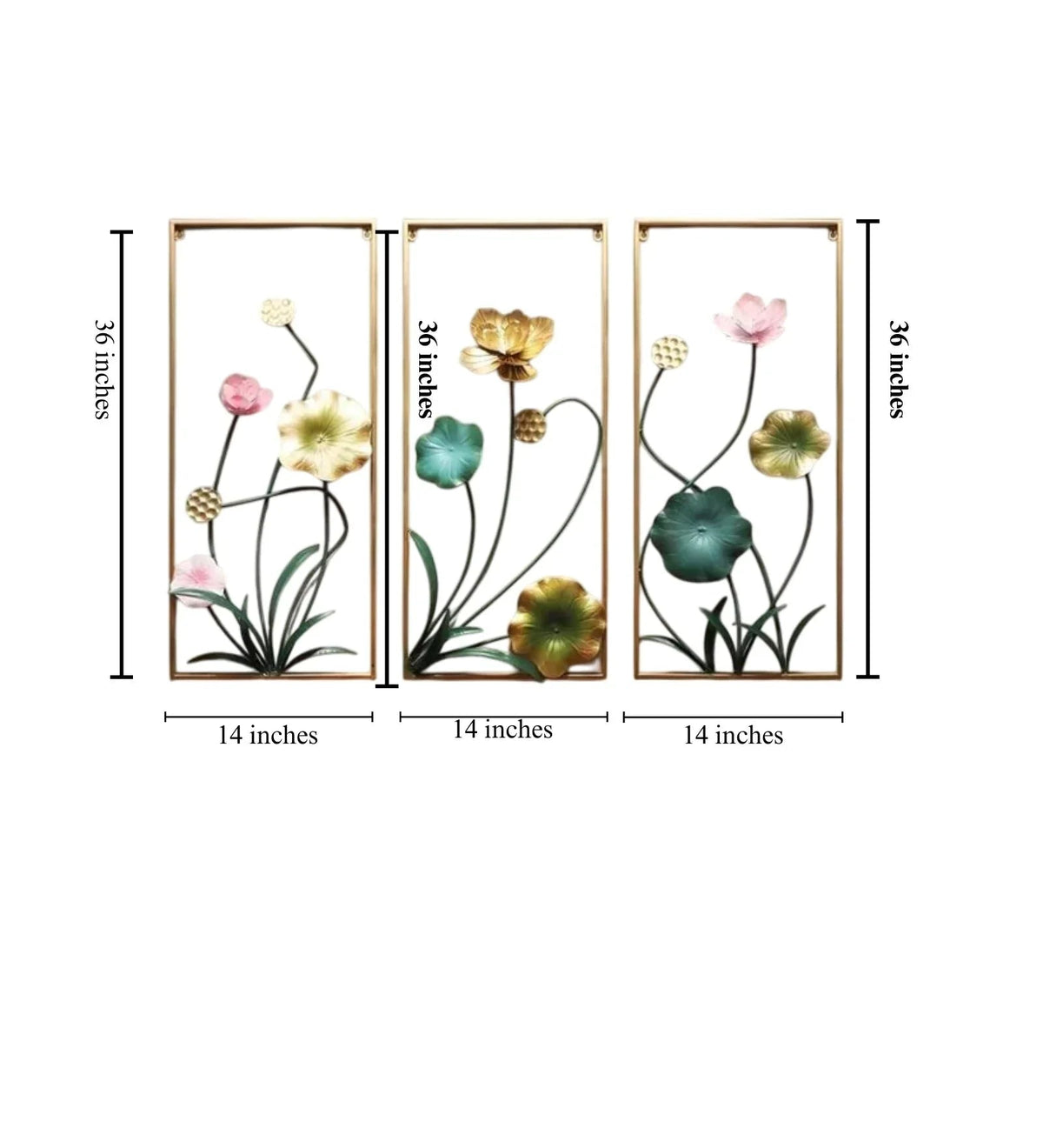 Wild Flora Metal Wall Art Set of 3