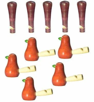 Wooden Bird and Tube Shaped Whistle Combo Pack of 10 nos - Multicolor - ArtyCraftz.com