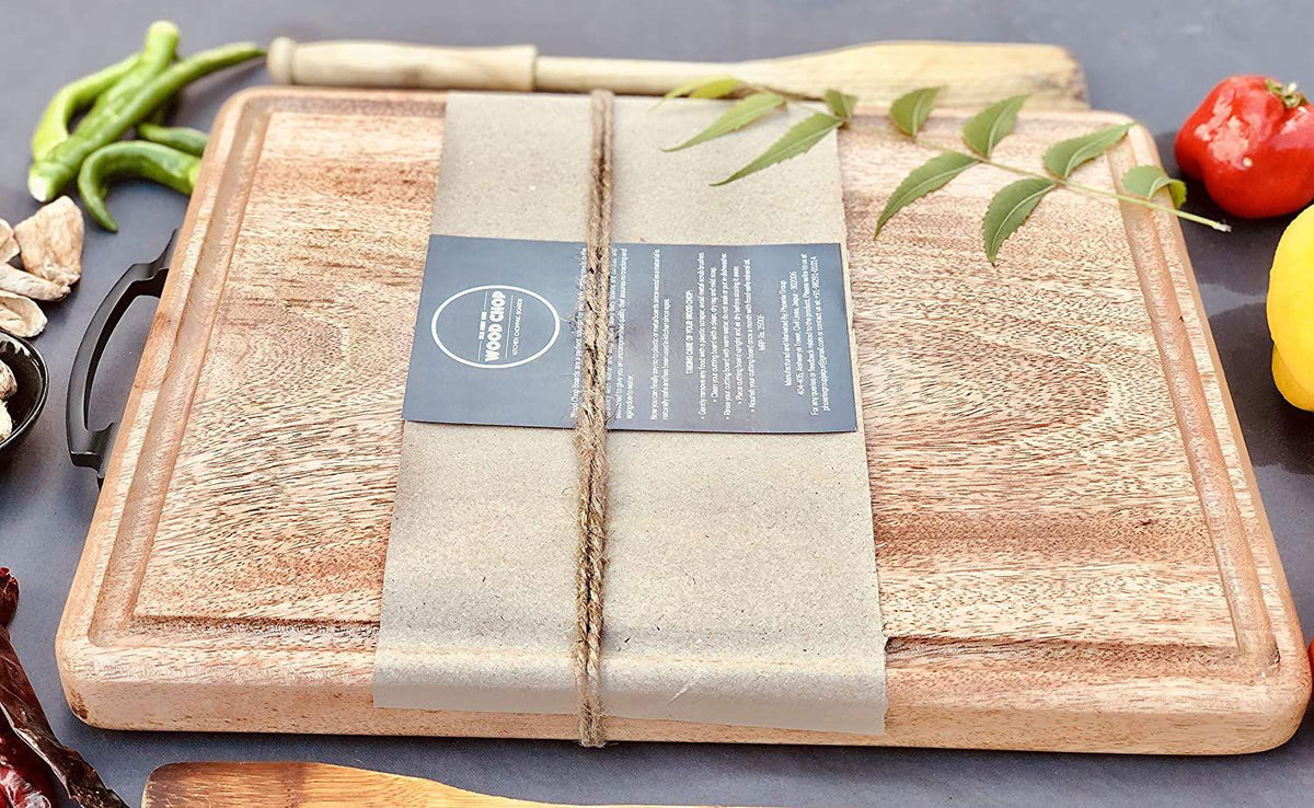 Wooden Chopping - Mango Wood Cutting Board & Anti Skid Mat (Acacia Tree Log 17*14*1.25 Inch) - ArtyCraftz.com
