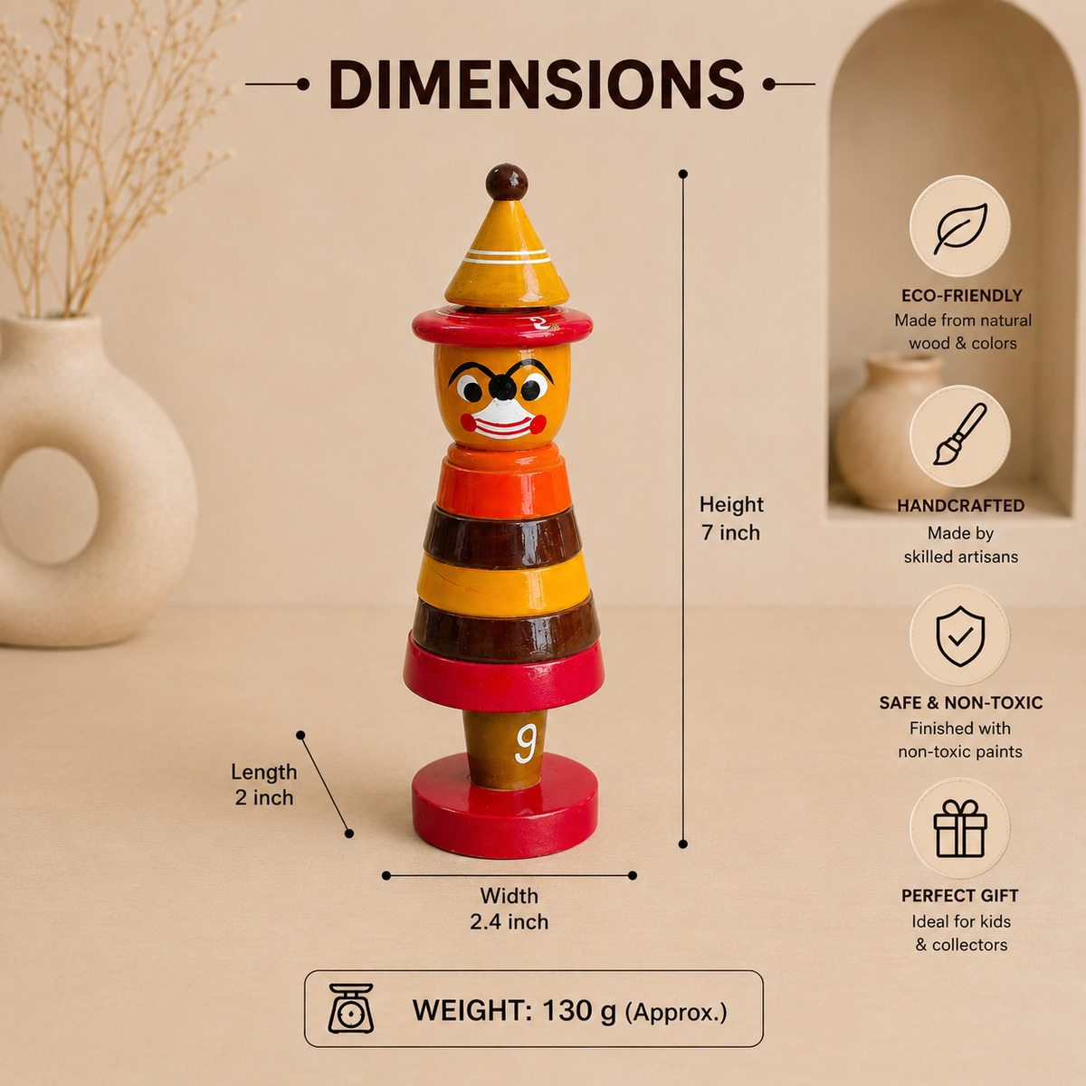 Etikoppaka Wooden Counting Joker Toy-artycraftz.com