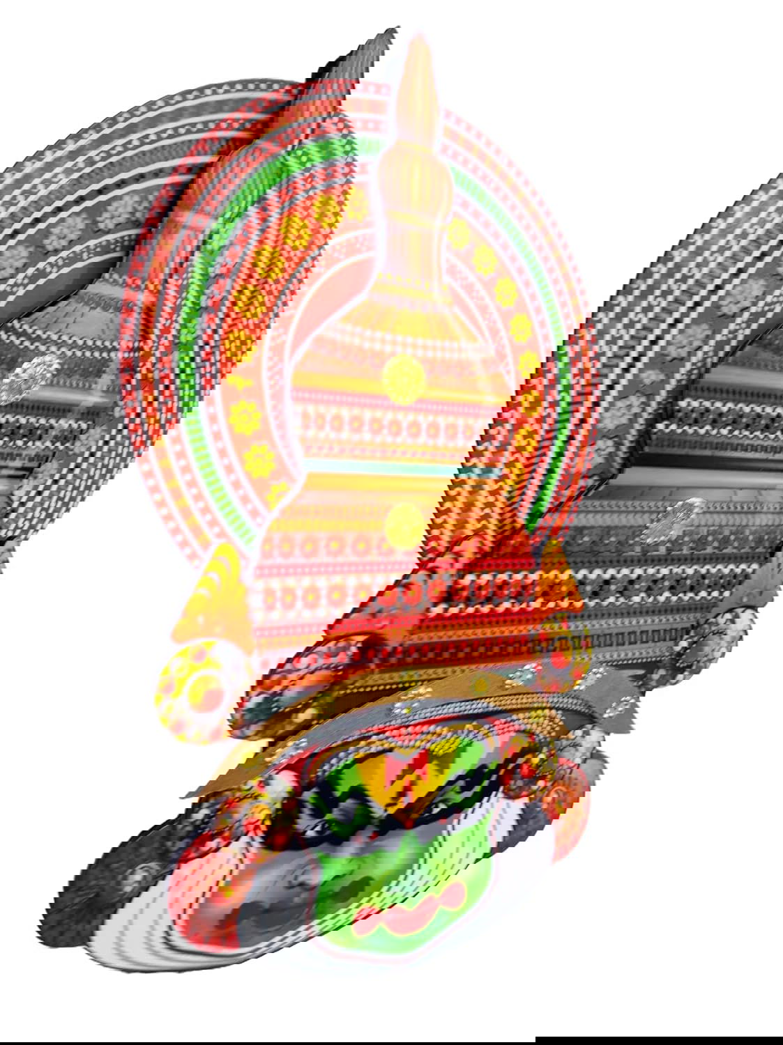 Wooden Kathakali Mask Fiberboard Pallet (Sticker with Wood) - ArtyCraftz.com