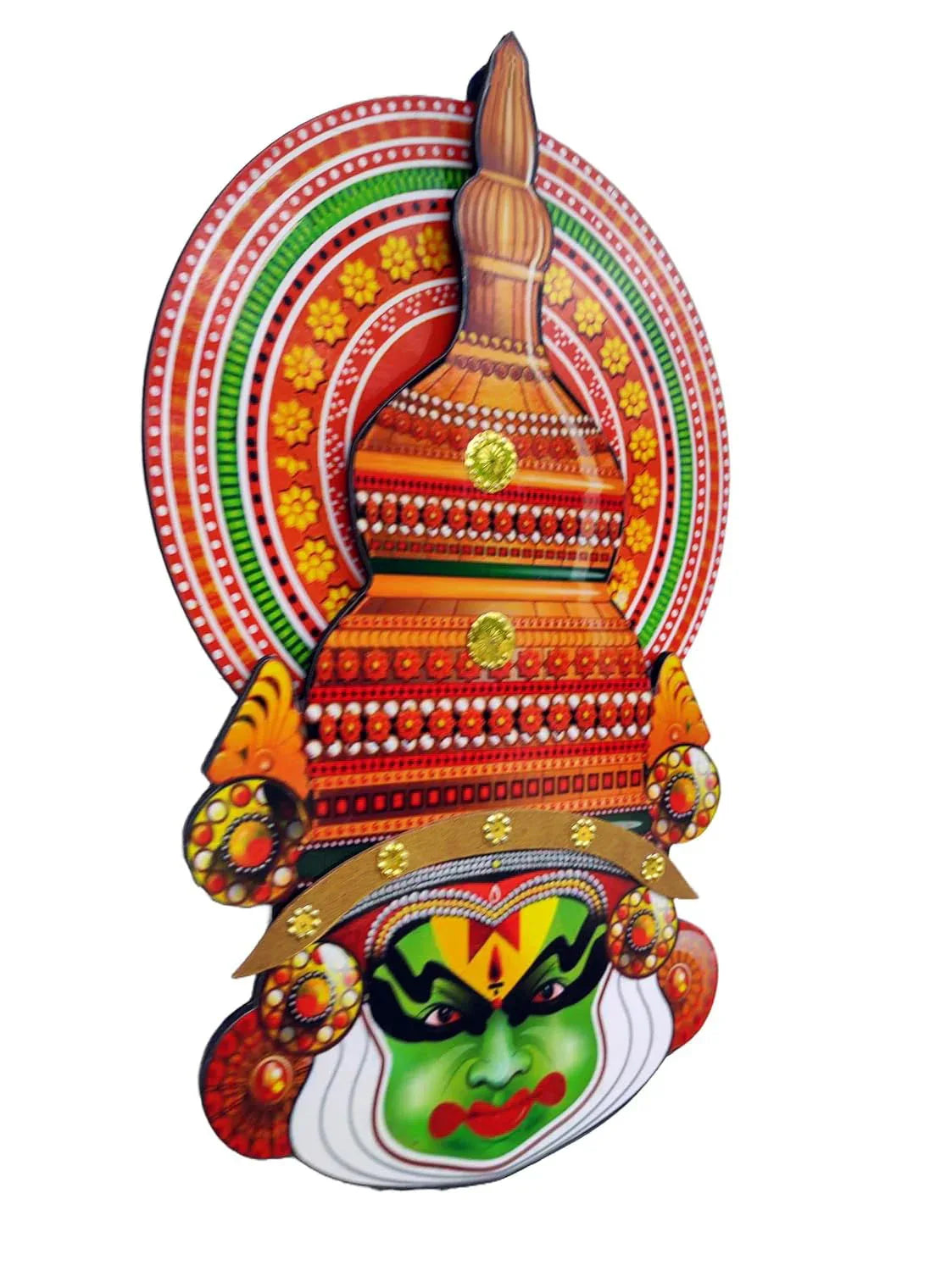 Wooden Kathakali Mask Fiberboard Pallet (Sticker with Wood) - ArtyCraftz.com