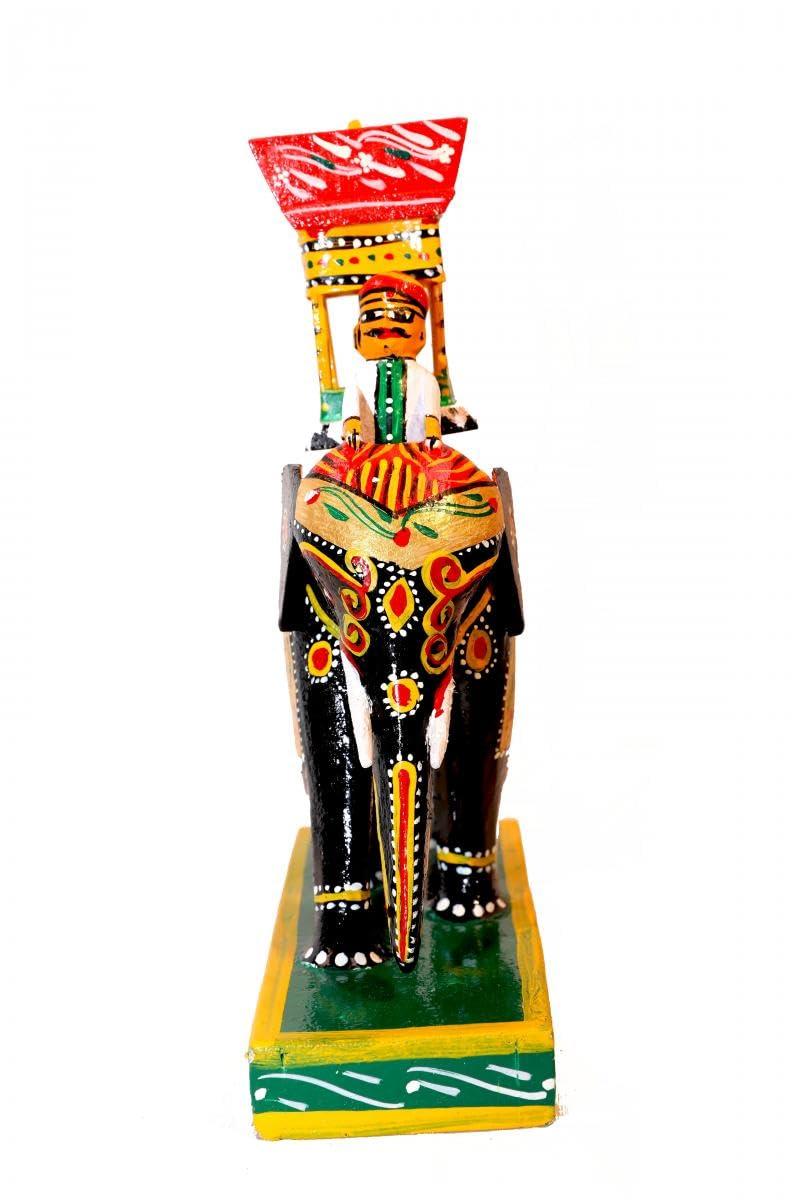Wooden Kondapalli Royal Elephant with Ambari - ArtyCraftz.com