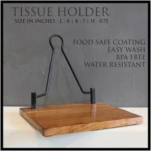Wooden Napkin Holder, Tissue Paper Holder Black Color - ArtyCraftz.com