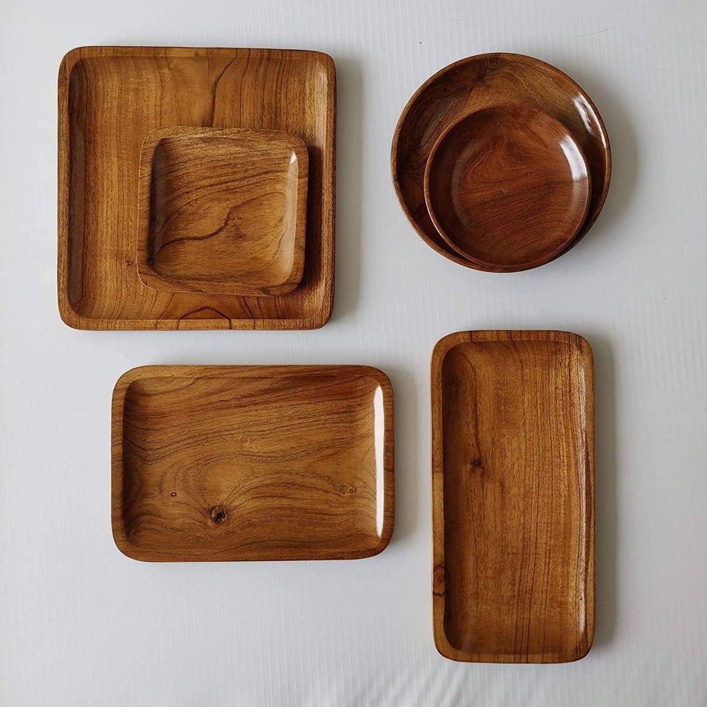 Acacia Wood Dinner Platter Set-ArtyCraftz.com