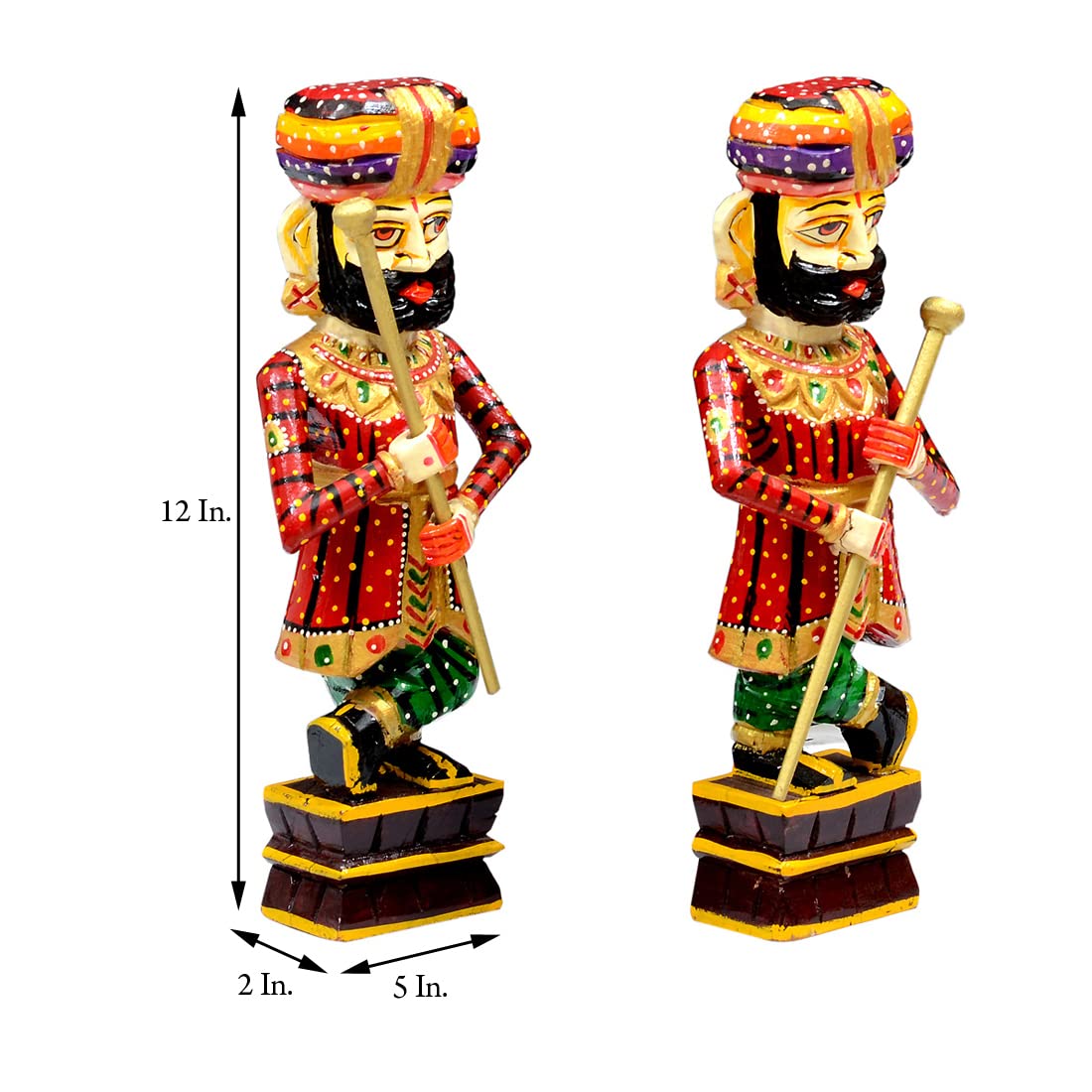 Wooden Rajasthani Chowkidaar Showpiece-ArtyCraftz.com