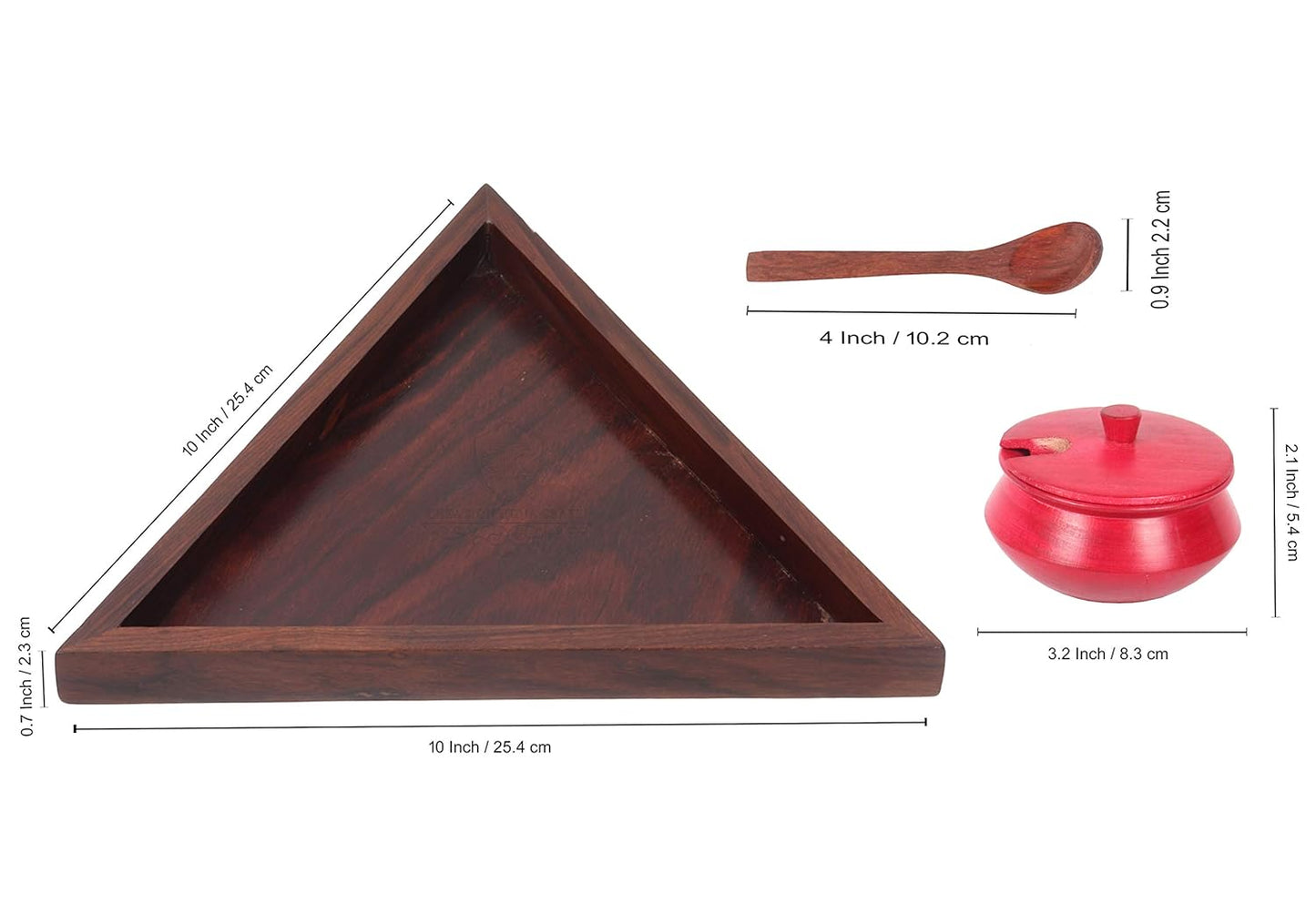 Wooden Serving Jar Set with Spoon and Tray, Condiment Jars, Mouthfreshner Jars