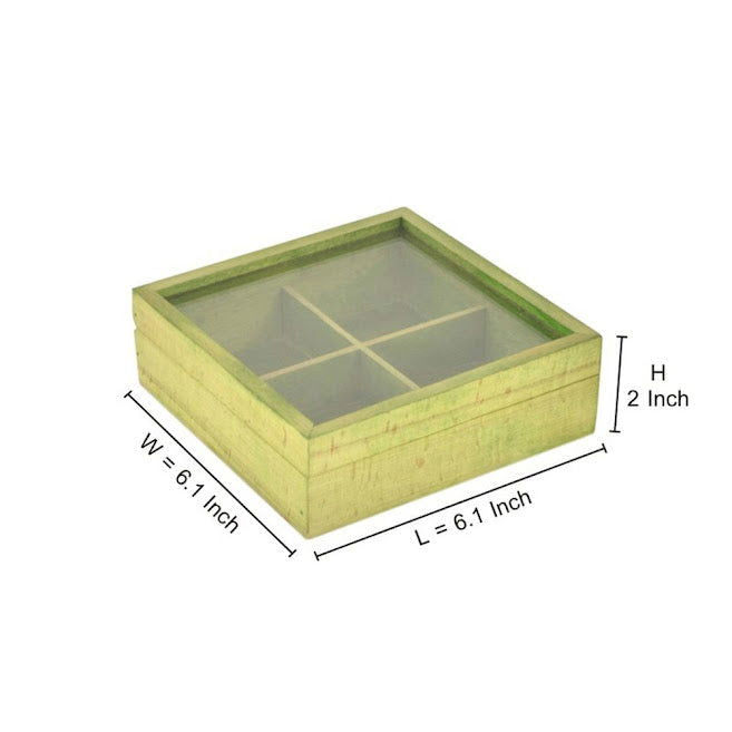 Wooden Spice Box Green In Wood - ArtyCraftz.com