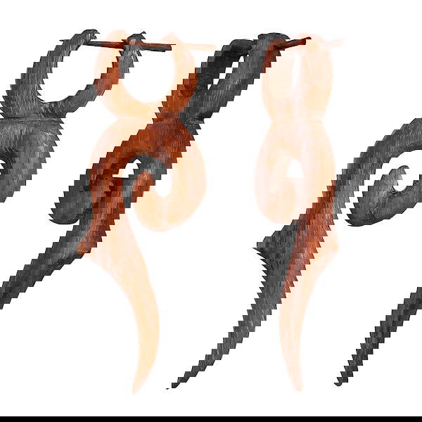 Wooden spiral stick earrings 3" - ArtyCraftz.com