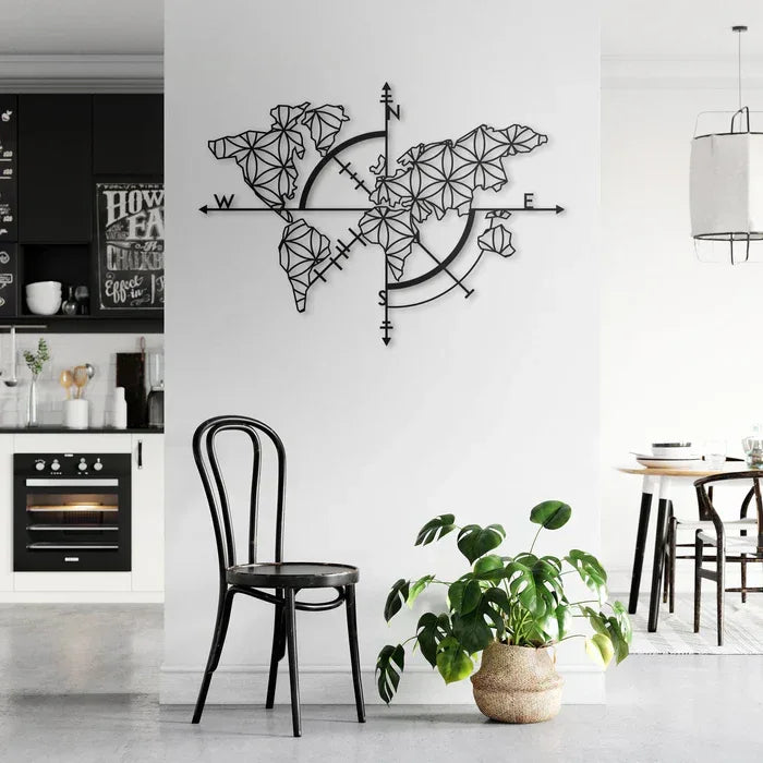 World Map Single Panel Wall Hanging Art Home Decor