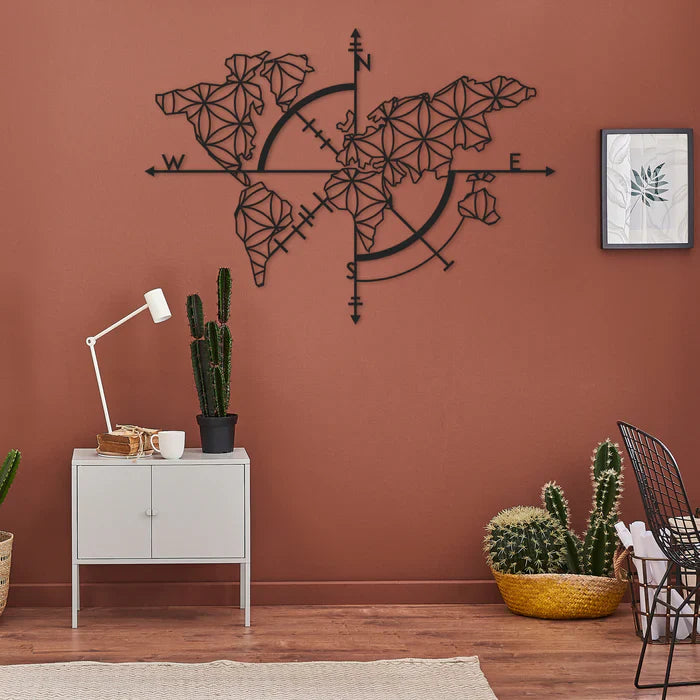 World Map Single Panel Wall Hanging Art Home Decor