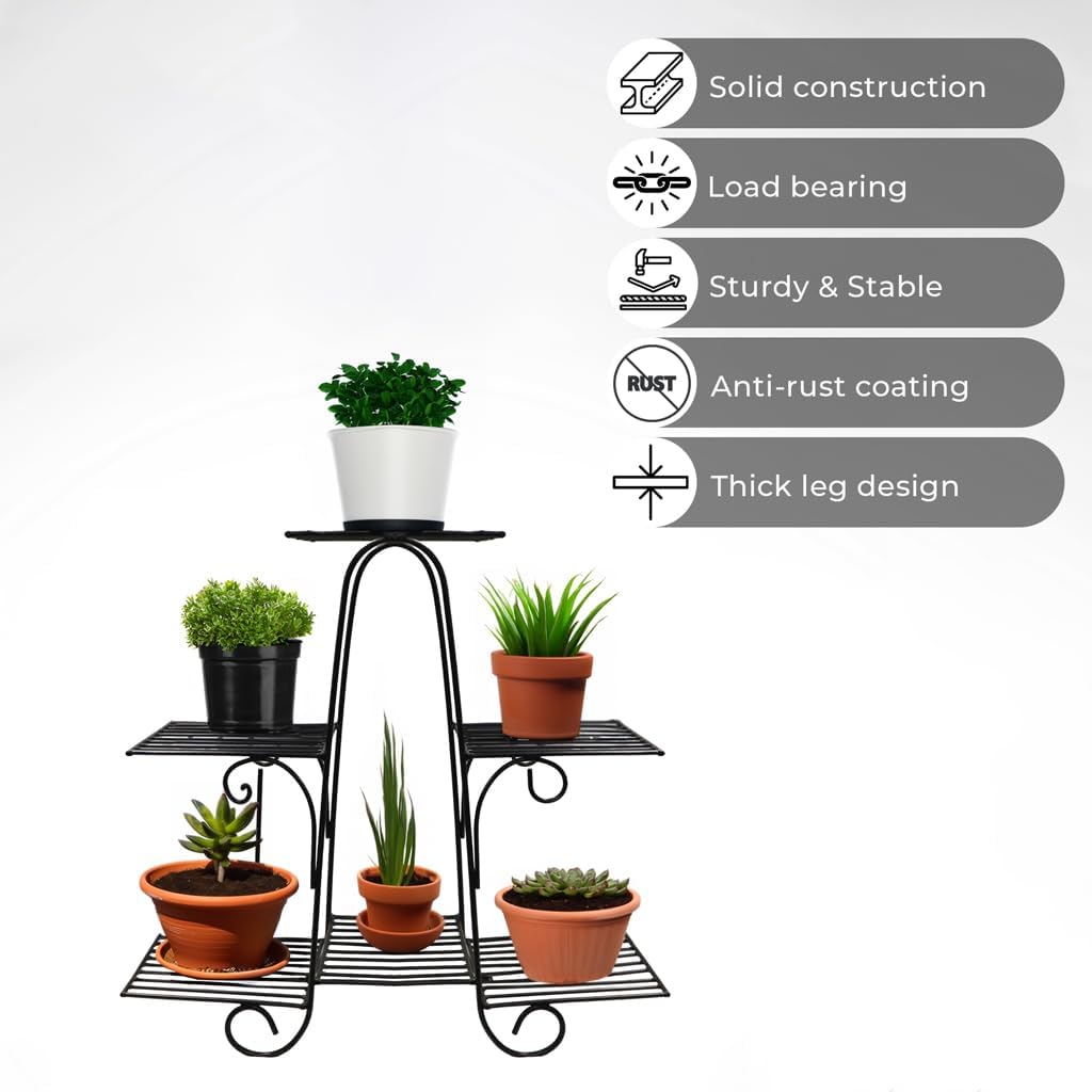 Wrought Iron 6-Tier 6 Potted Multiple Planter-ArtyCraftz.com