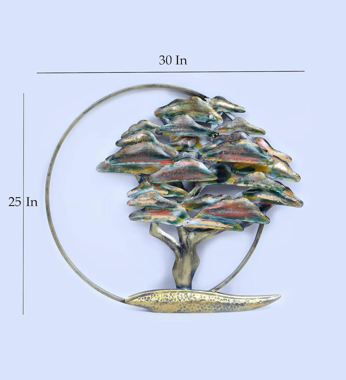 Multicolor Wrought Iron Hemlock Tree Wall Decorative Hanging & Mounted Art Sculpture Home Decor (Size 30 x 25 inches) - ArtyCraftz.com