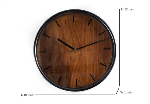 Zoya Wooden Polished Wall Clock-ArtyCraftz.com