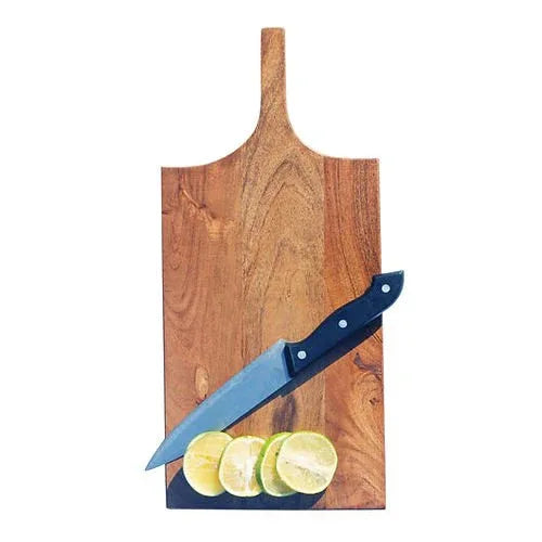 Acacia Wood Rectangular Chopping With Handle - ArtyCraftz