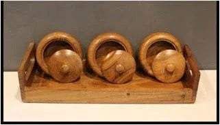 Acacia Wood Tray Pot Set - ArtyCraftz