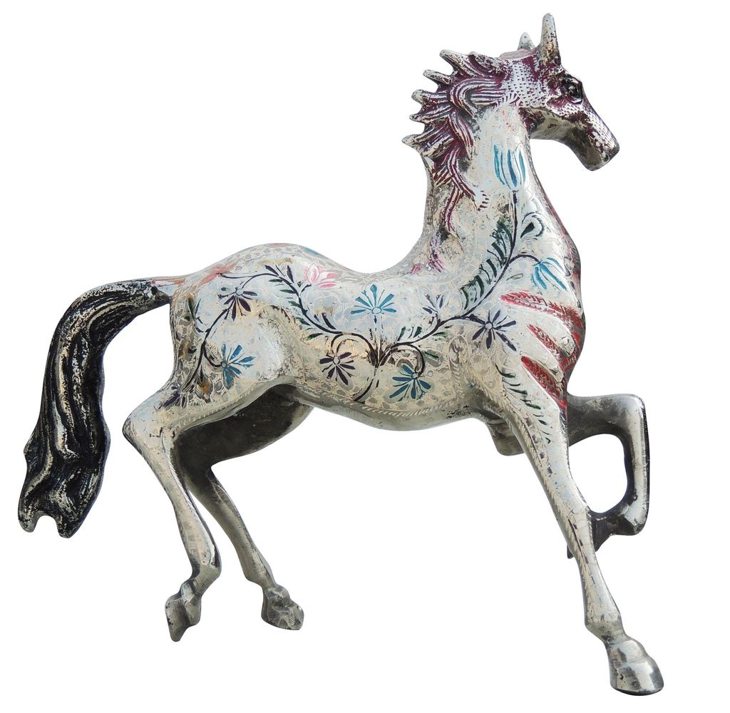 Brass White Horse Statue