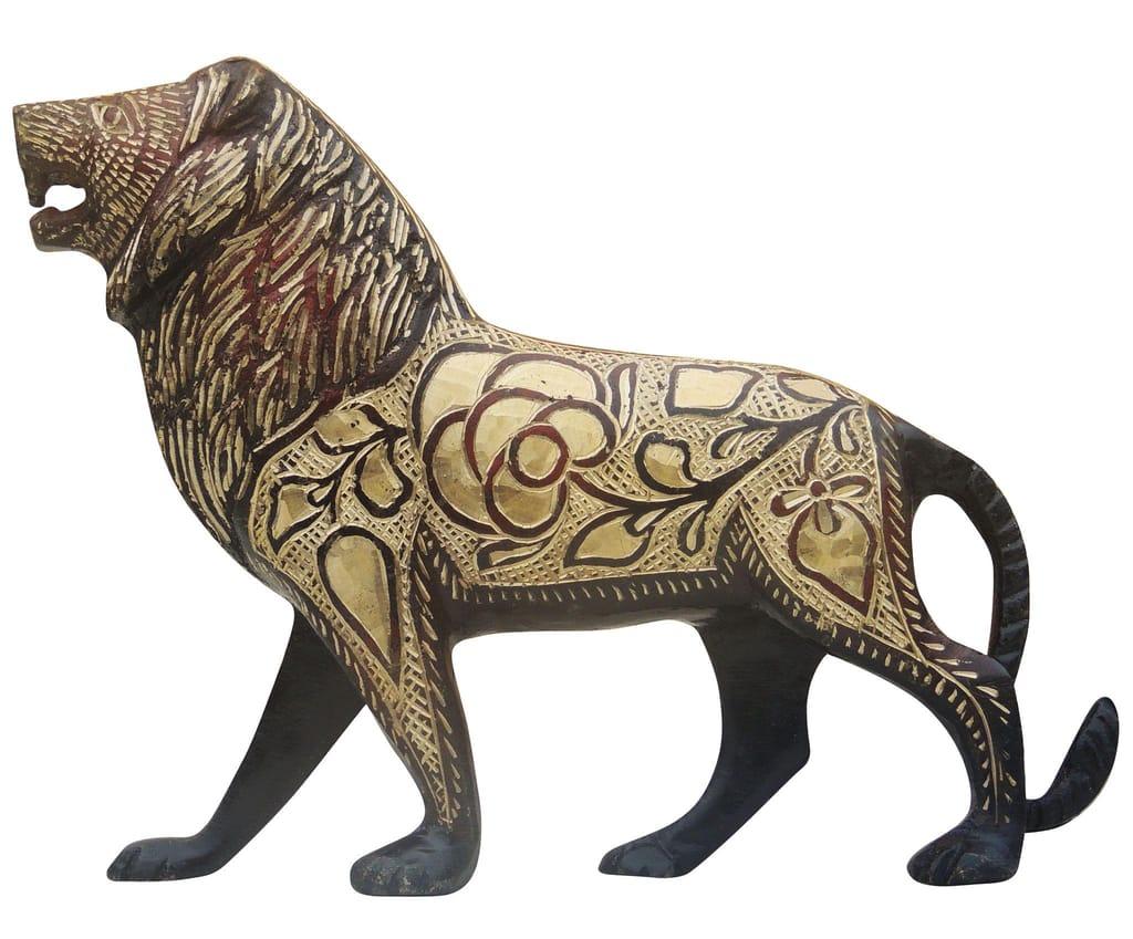 Handcrafted Brass Lion Showpiece for Home Decor and Gifting 7.5*2*6 Inches