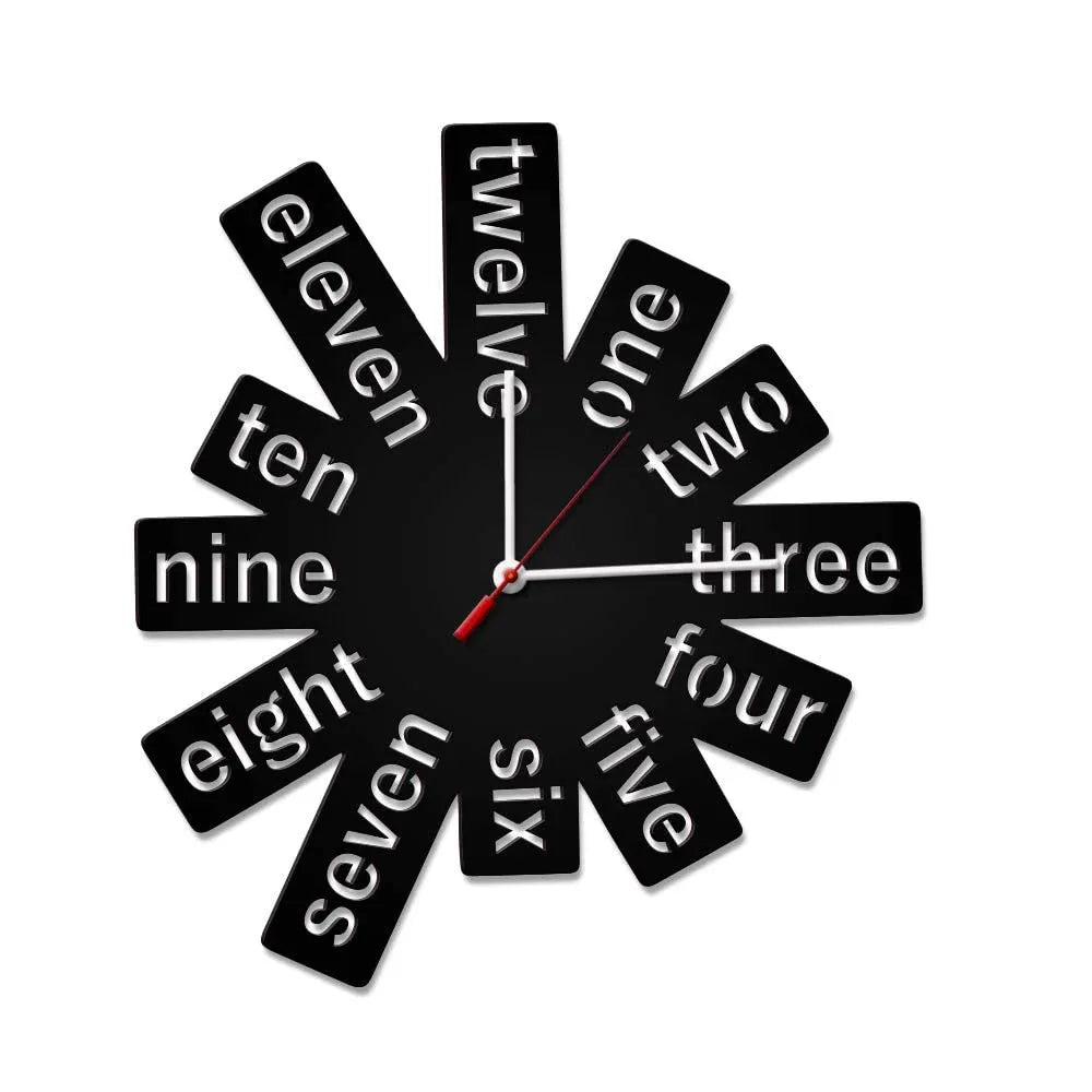 Analog Wooden Wall Watch with Number Texts - ArtyCraftz