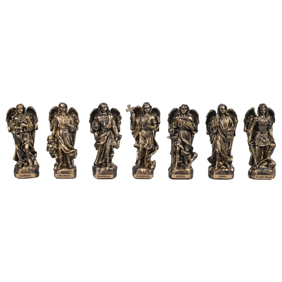 Antique Gold Polyresin Seven Archangels Idols - ArtyCraftz