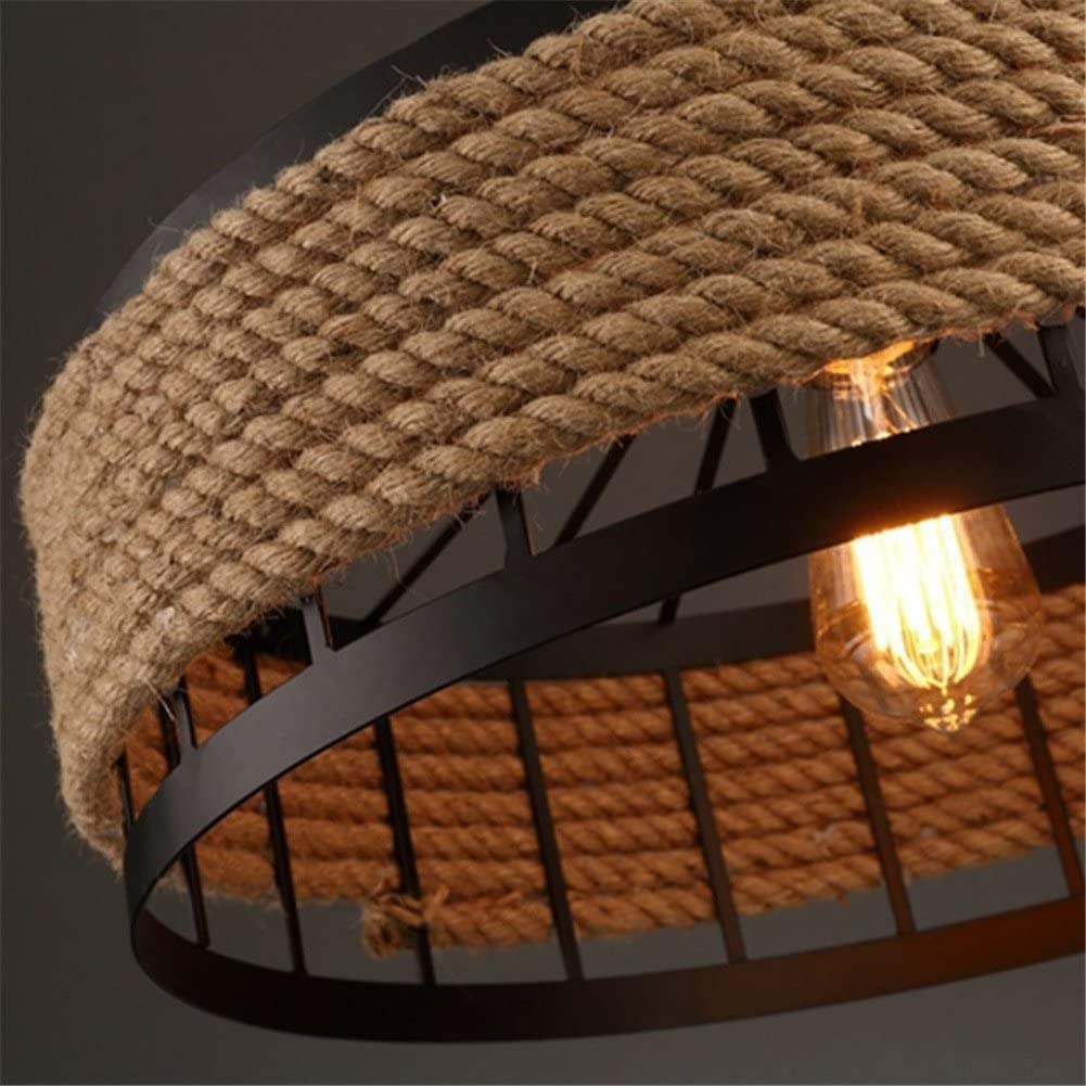 Antique Lift Retractable Pulley Metal and Jute Pendant Light - ArtyCraftz