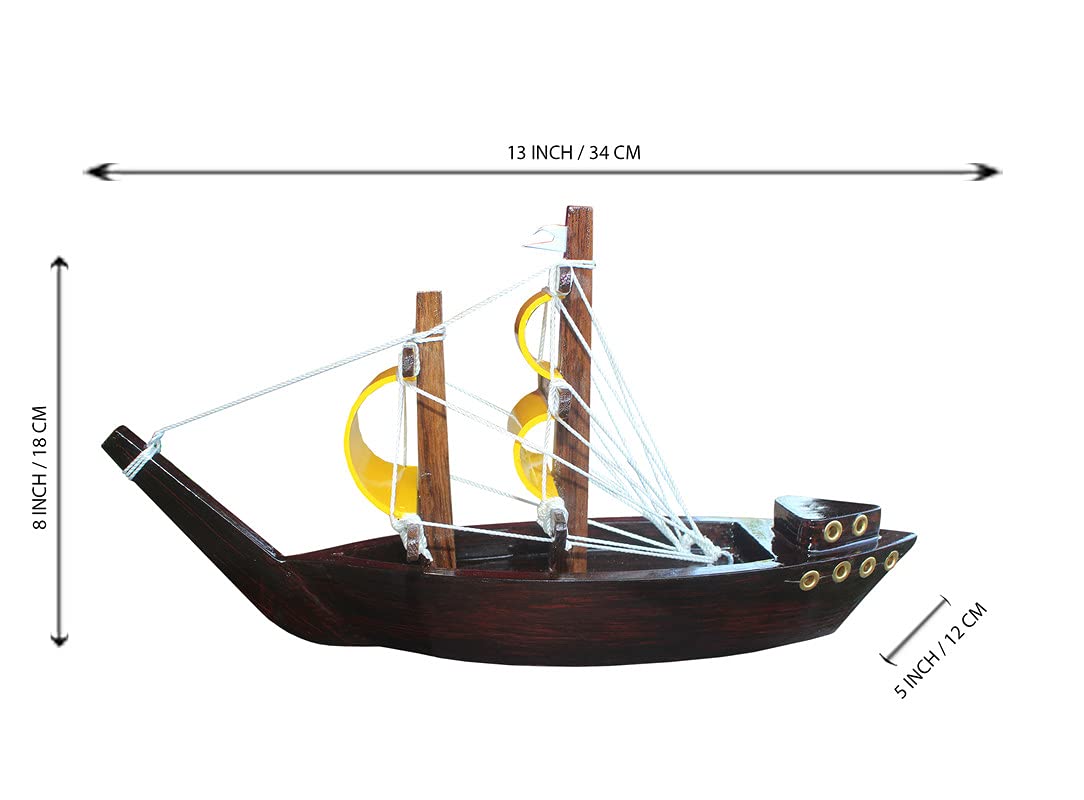 Antique Rosewood Kerala Payakappal Sailboat Showpiece - ArtyCraftz