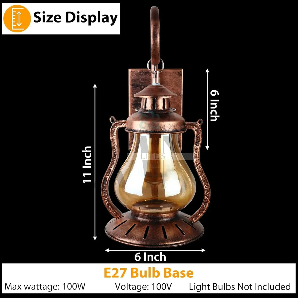 Antique Style Wall Sconce Lamp Luster Glass with Antique Finish Wall Light - ArtyCraftz