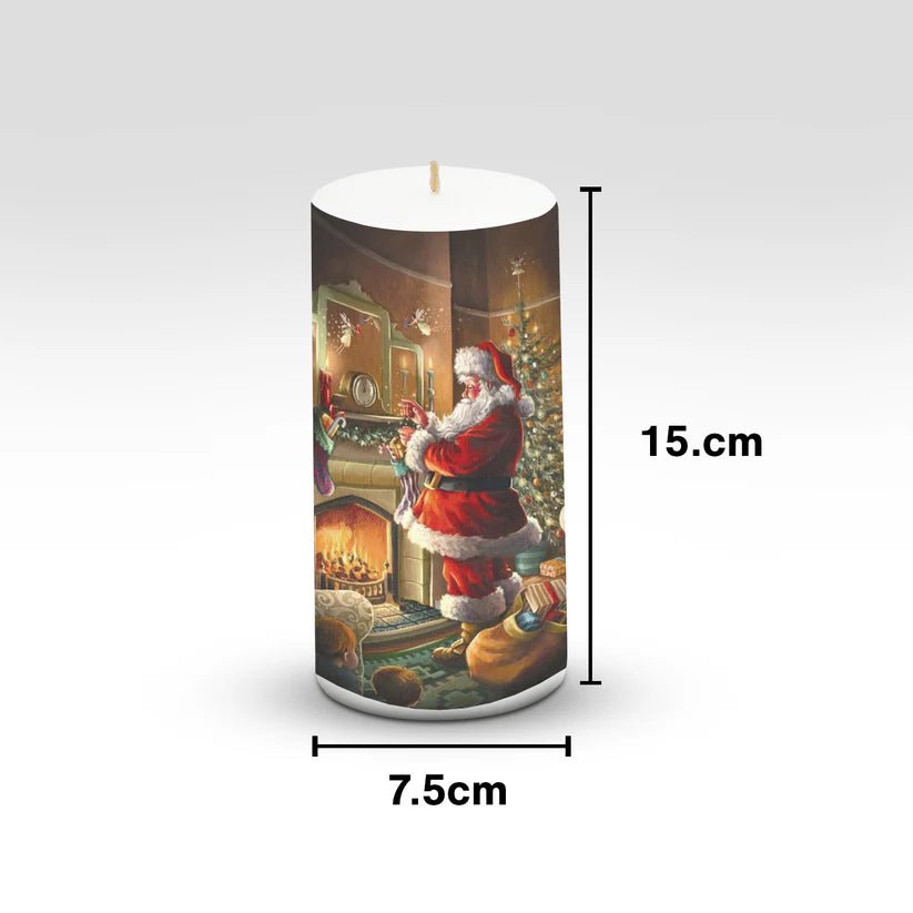 AuraDecor Unscented Christmas Santa Decorating Chimney Pillar Candle - ArtyCraftz