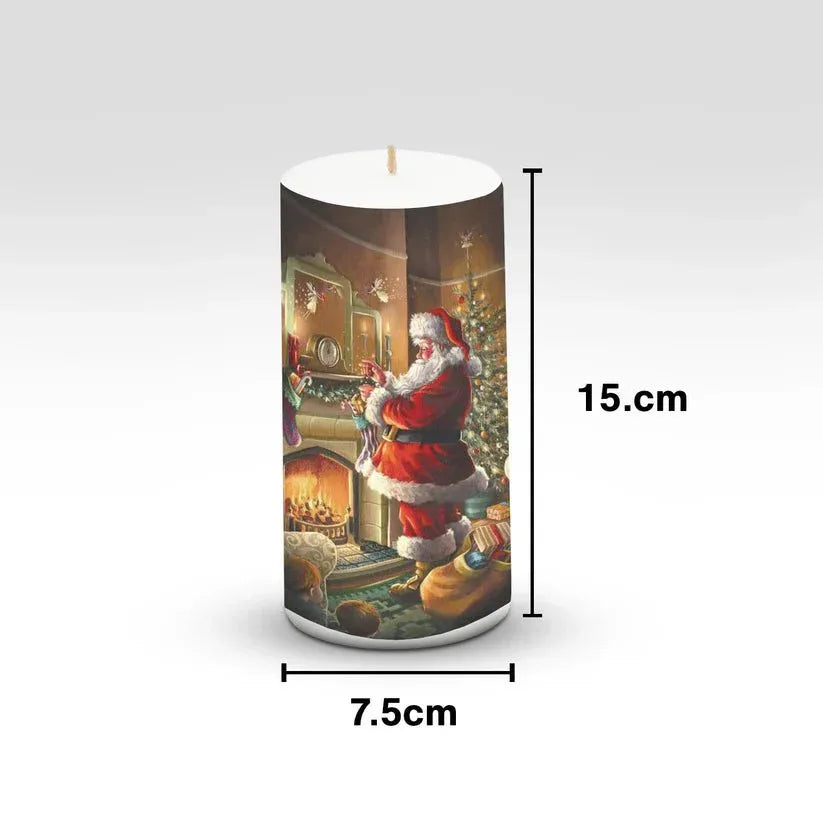 AuraDecor Unscented Christmas Santa Decorating Chimney Pillar Candle - ArtyCraftz