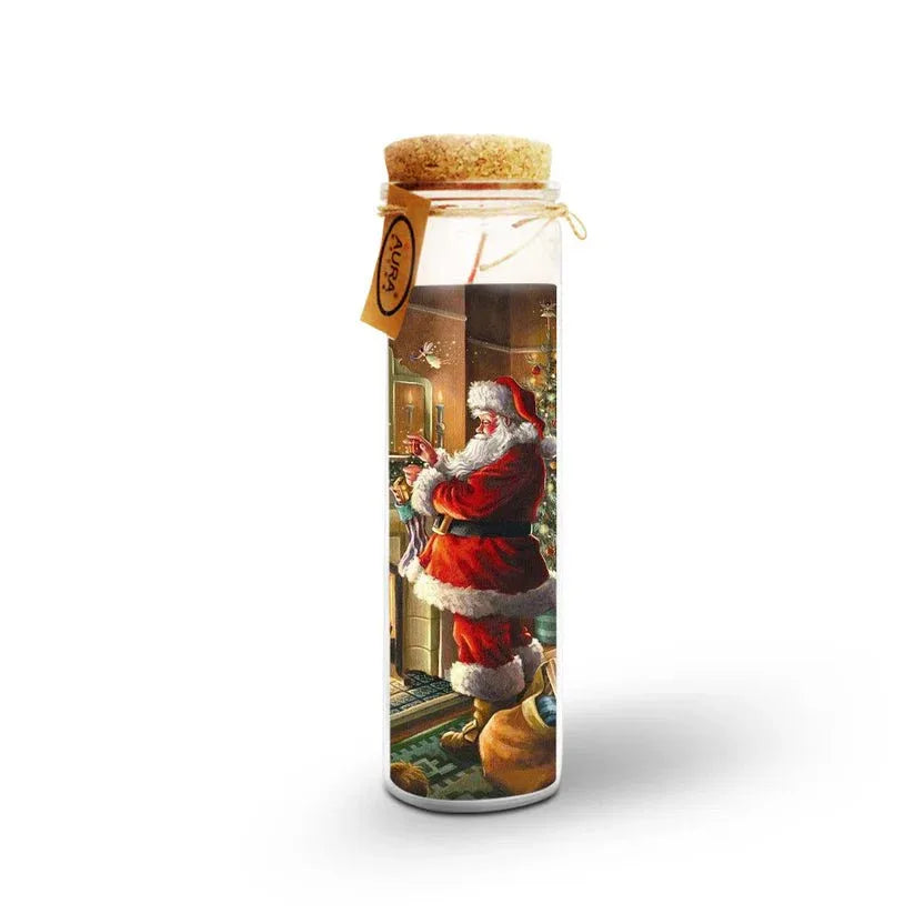 AuraDecor Unscented Christmas Santa Near Chimney Jar Candle - ArtyCraftz