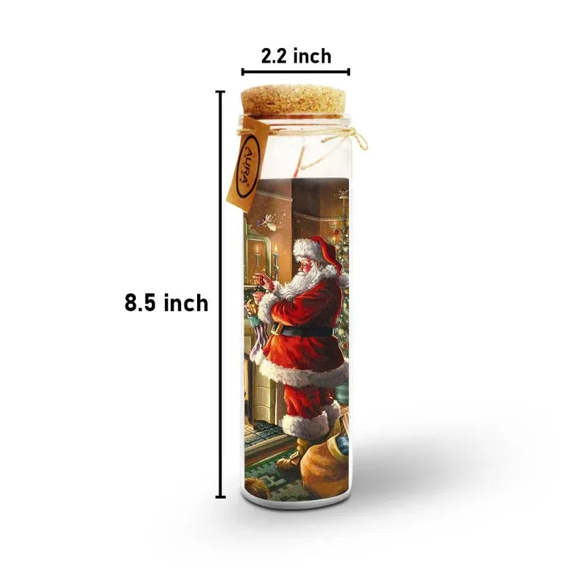 AuraDecor Unscented Christmas Santa Near Chimney Jar Candle - ArtyCraftz