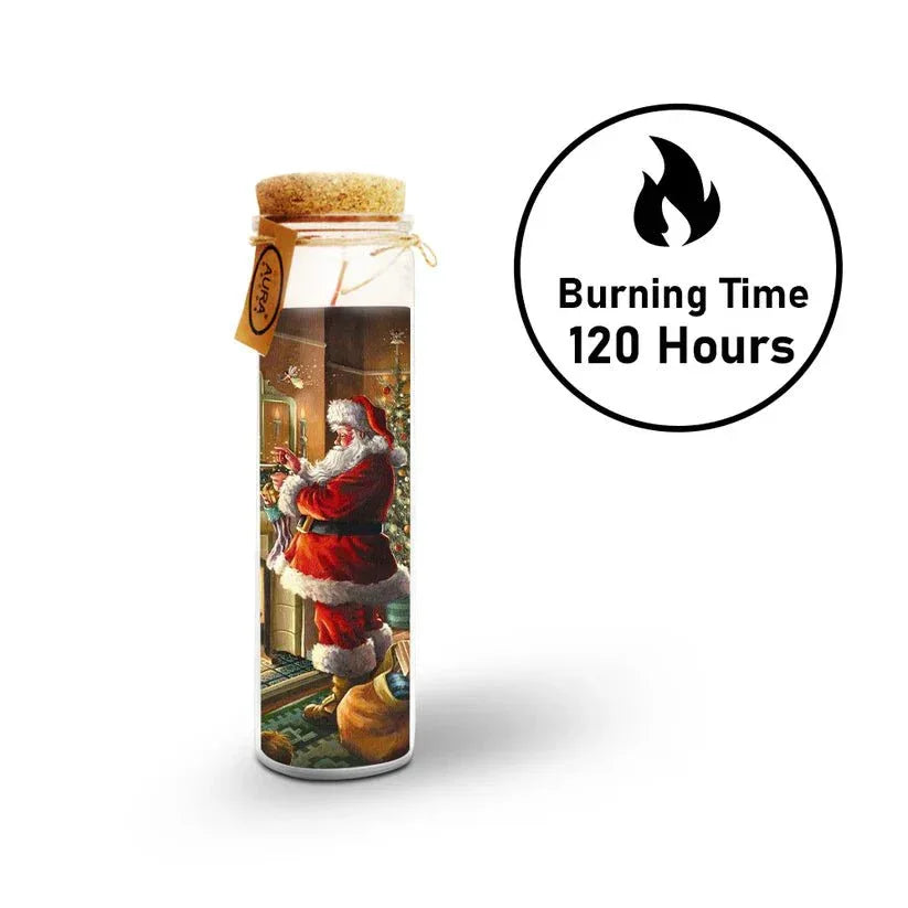 AuraDecor Unscented Christmas Santa Near Chimney Jar Candle - ArtyCraftz