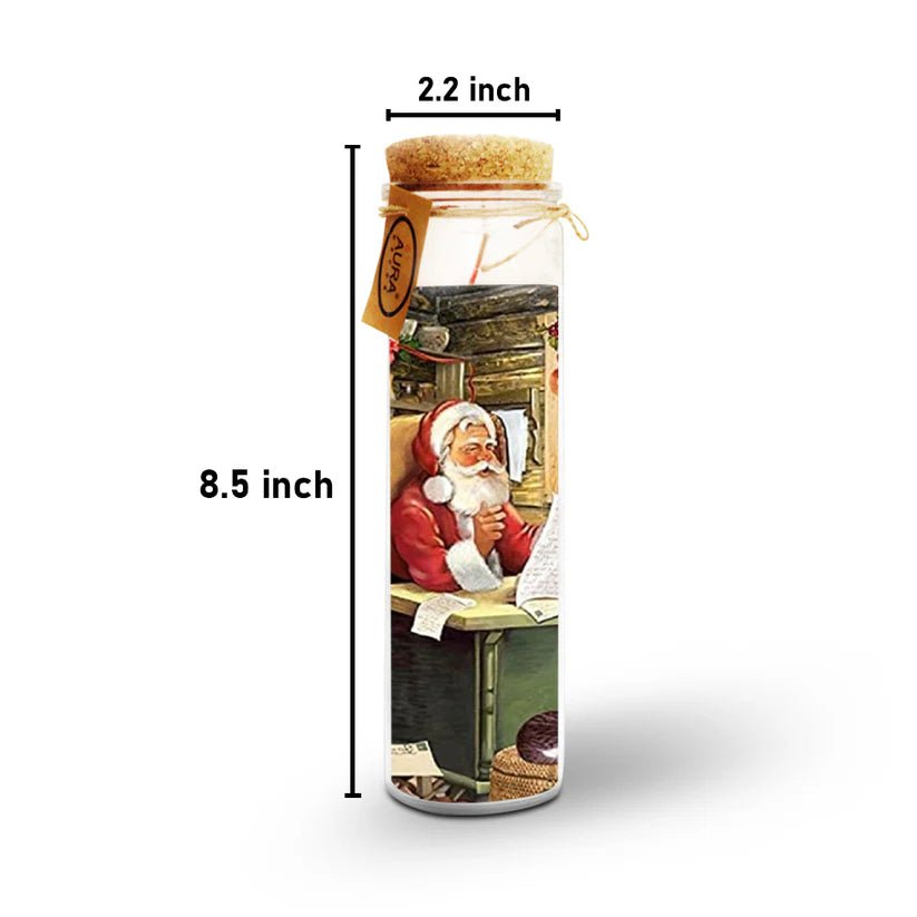 AuraDecor Unscented Christmas Santa ReadBook Jar Candle - ArtyCraftz