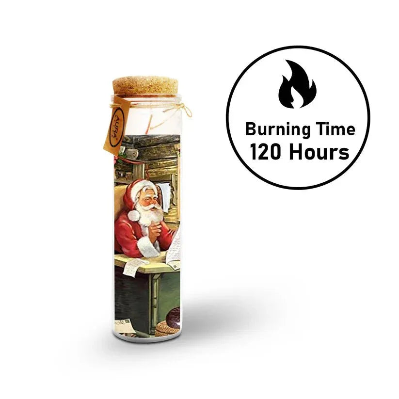 AuraDecor Unscented Christmas Santa ReadBook Jar Candle - ArtyCraftz