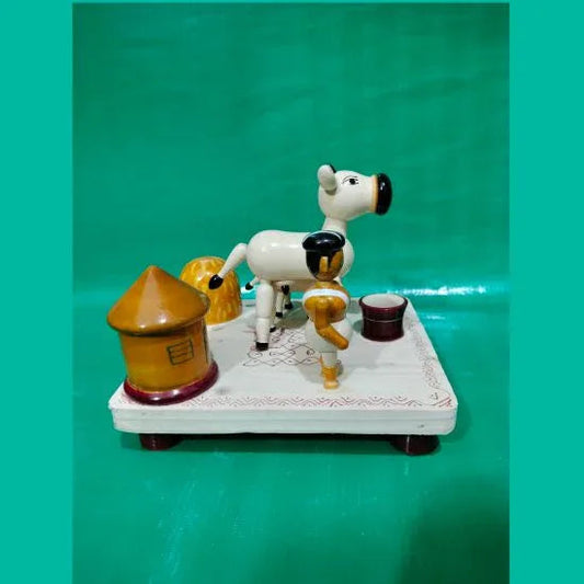 Etikoppaka Cow with Calf Showpiece