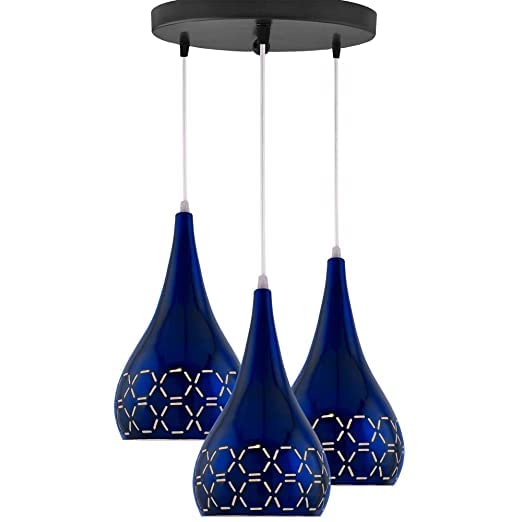 Blue Metal Dome Cluter Hanging Lamp - ArtyCraftz