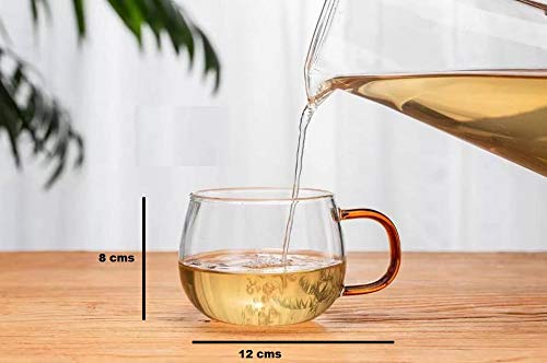 Borosilicate Glass Tea Coffee Cup Mug Set with Colorful Handle - ArtyCraftz