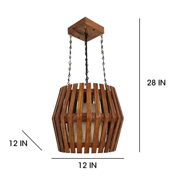Bourbon Brown Wooden Ceiling Lamp